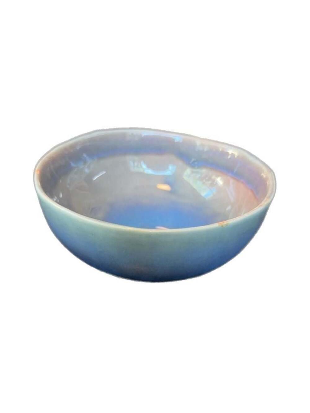 MT Made in Portugal Terracotta Blue Grey Glazed Small Bowl